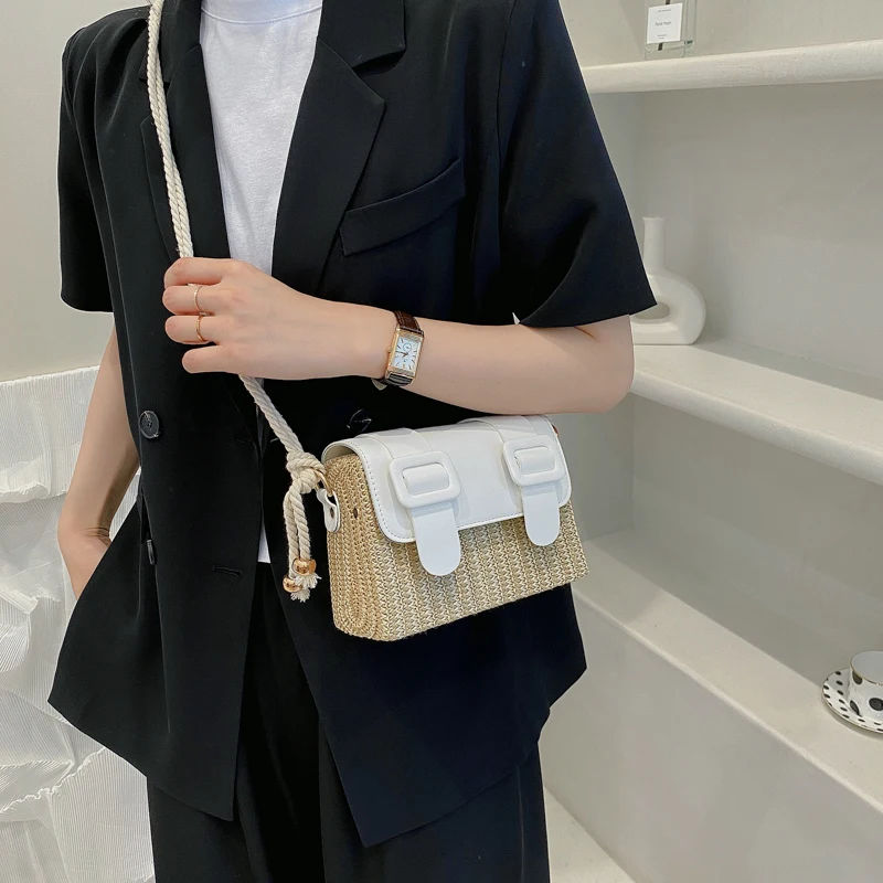 Пляжные соломенные классические сумки через плечо из ротанга 2021 роскошные