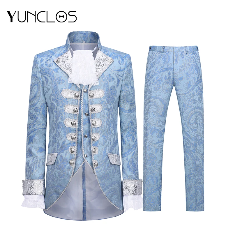 YUNCLOS синий Королевский корт мужской костюм английский стиль 3 штуки Банкетный