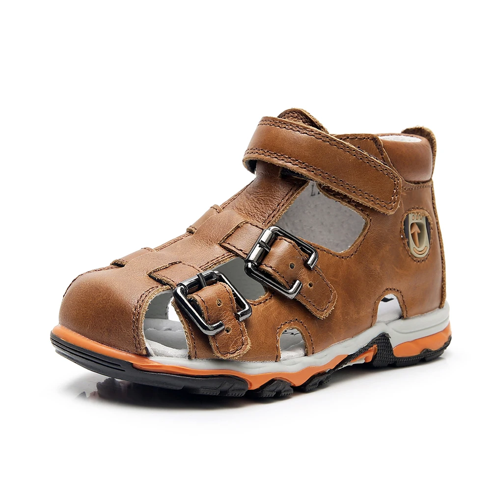 Сандалии APAKOWA для мальчиков босоножки из натуральной кожи с 3 ремешками