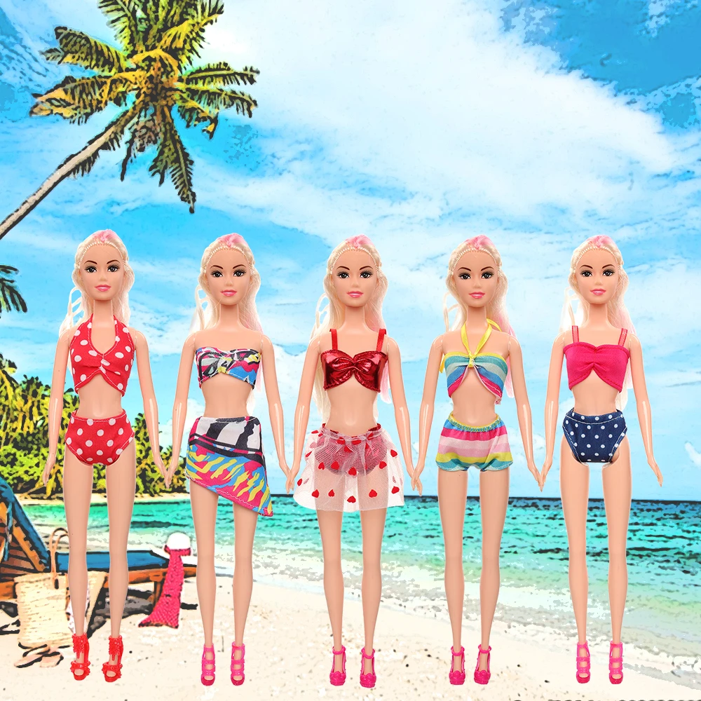 Barwa Fashion Handmade 30 Items/set= Random 4 piece Swimsuit + 6 Split 20 shoes For Barbie Doll Best Gilr Gift | Игрушки и хобби