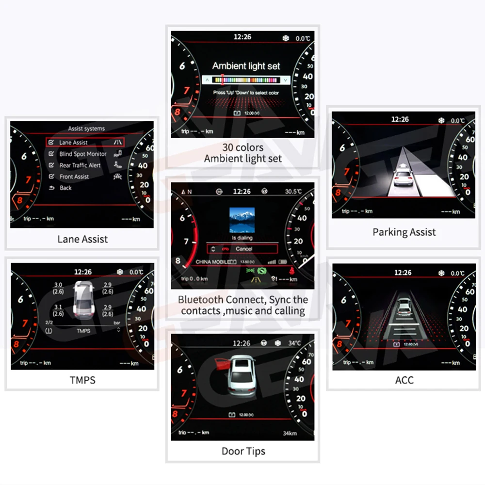 Панель цифровая для приборной панели кластер виртуального инструмента в кабине