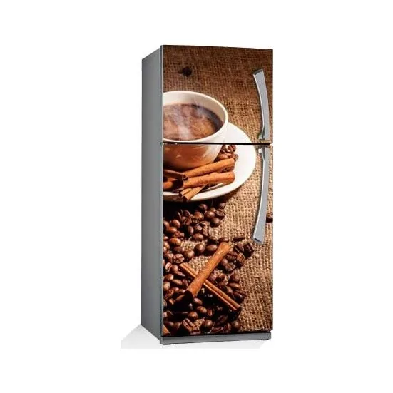 Наклейка на холодильник кофейные зерна горячая кофеварка посудомоечная машина