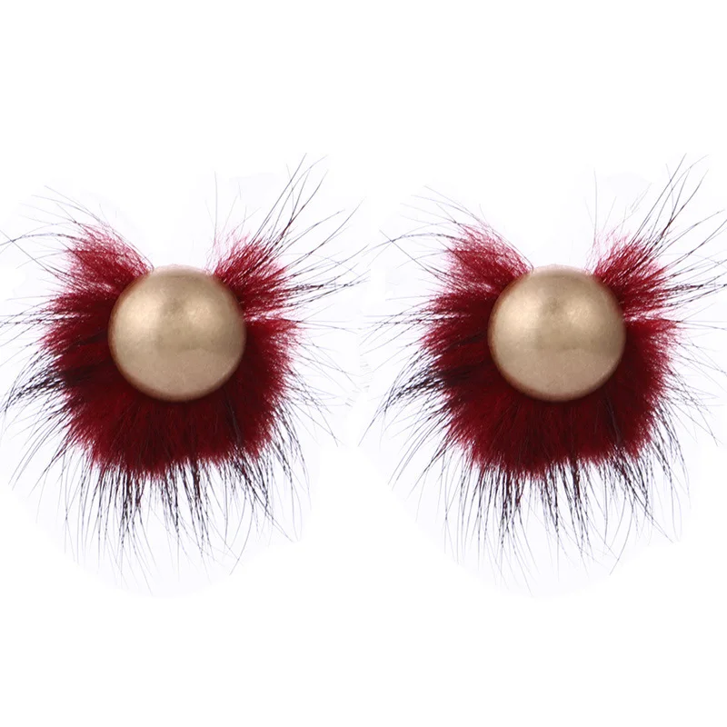 Женские серьги-гвоздики из меха норки ELEGANCE11 2019 | Украшения и аксессуары