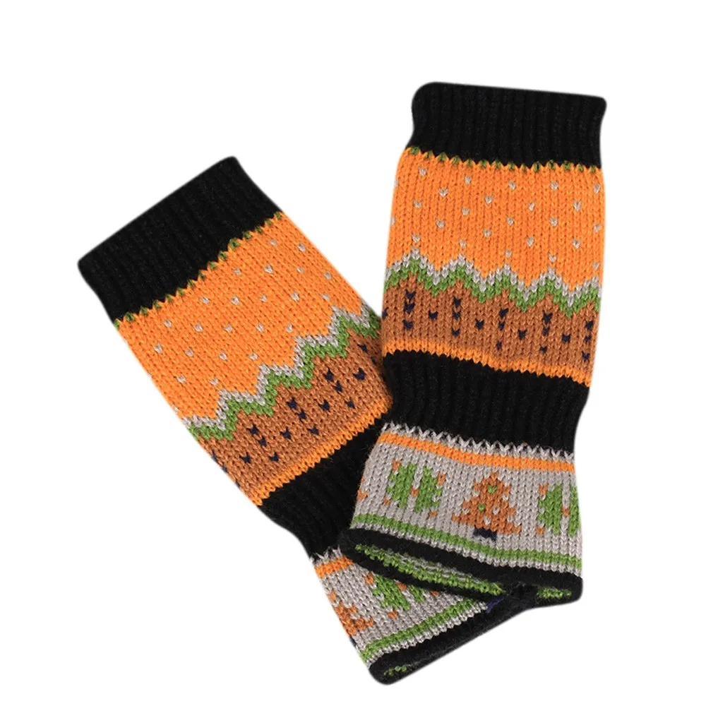 Женские зимние перчатки рождественские вязаные без пальцев унисекс мягкие