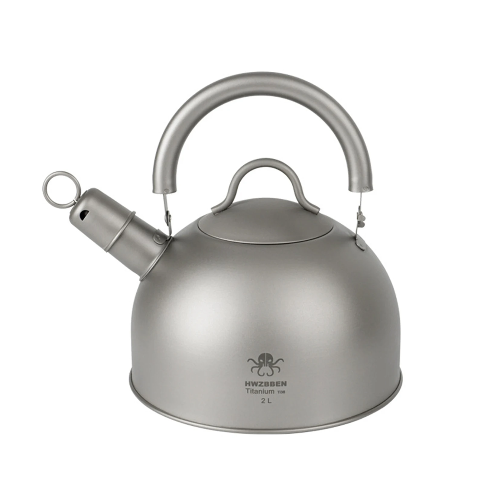 2L Whistling Tea Kettle Lightweight Titanium Tea Pot Coffee Pot for Camping Hiking Backpacking Picnic Cup Cookware