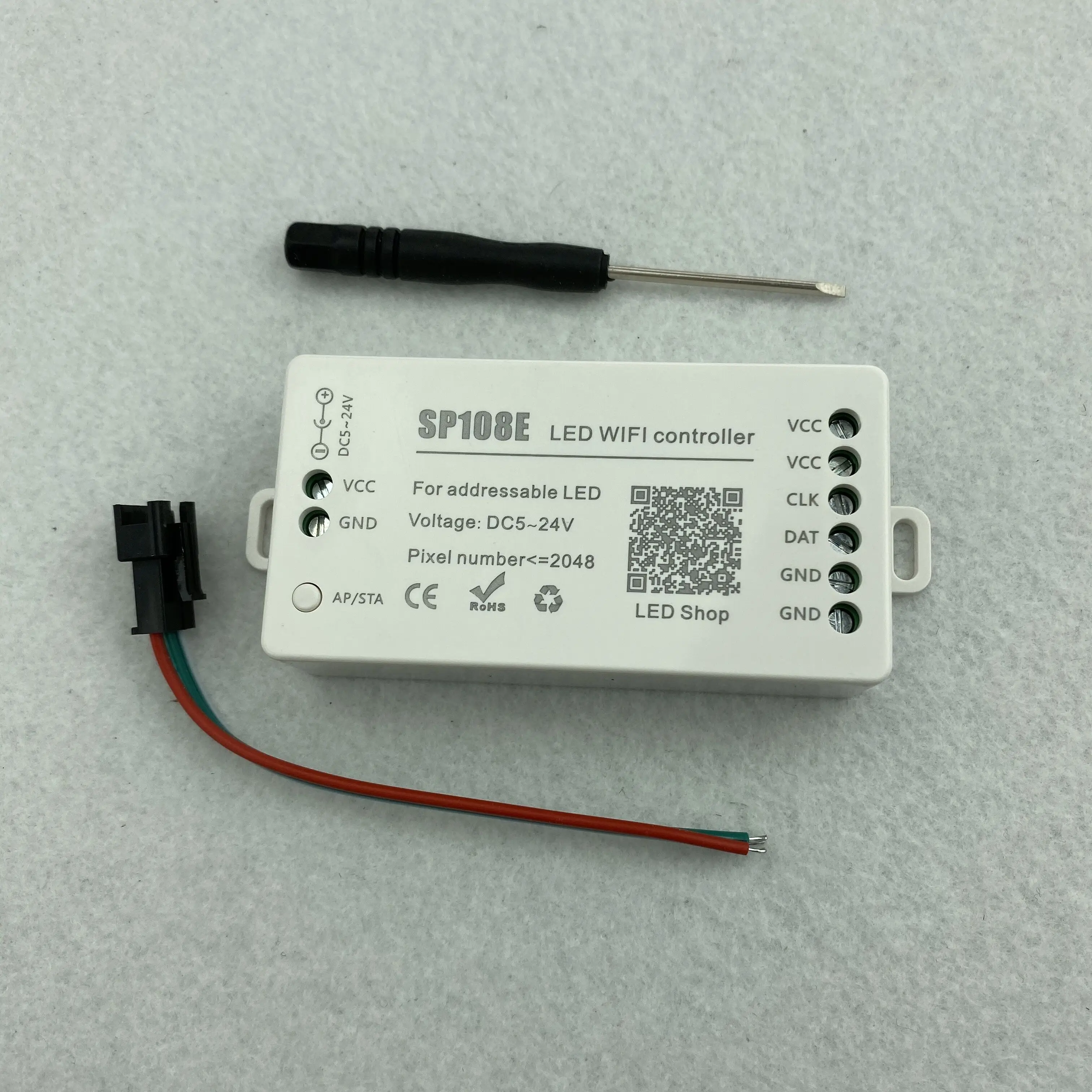 SP108E WIFI-SPI светодиодный контроллер пикселей; DC5-24V вход; Поддержка WS2811/WS2812/WS2813/APA102C/UCS1903/TM1809 и т. д
