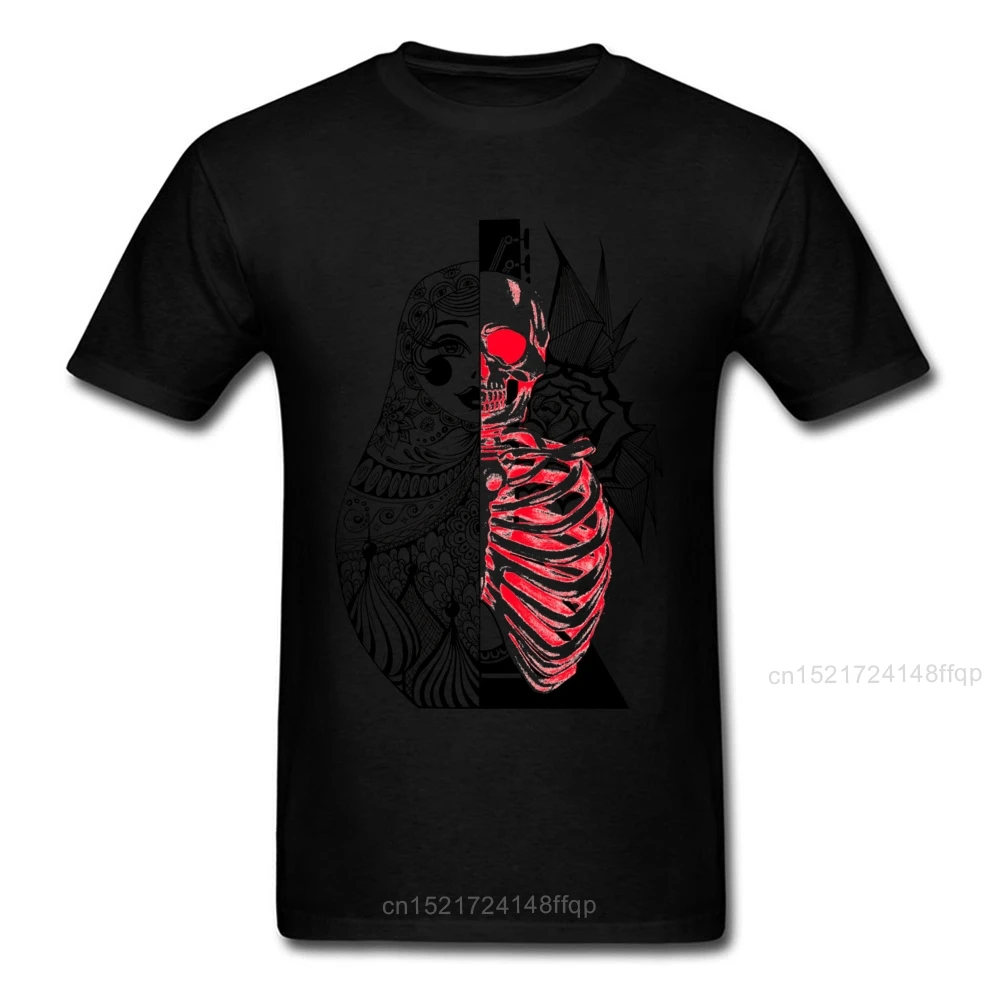 Macabre Matryoshka футболка Goth Футболка мужская серая с принтом черепа Топы в русском