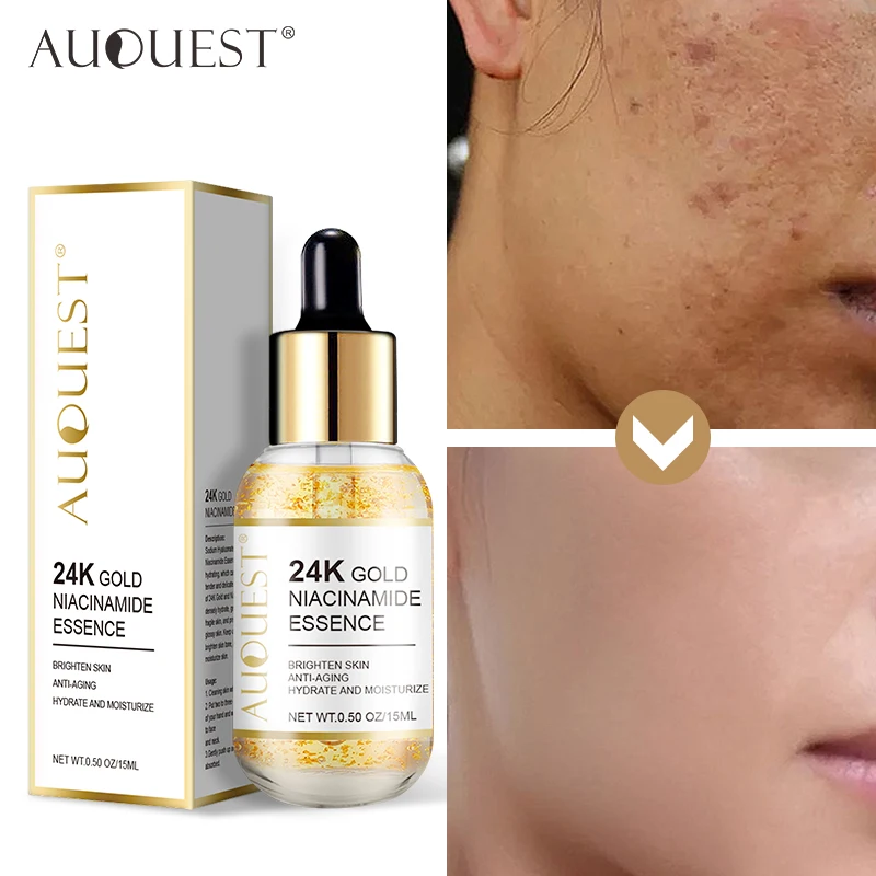 

AUQUEST 24k Gold Face Serum Hyaluronic Acid Brighten Whitening Moisturizing Firming Anti Wrinkle Skin Care Cosmetics For Women