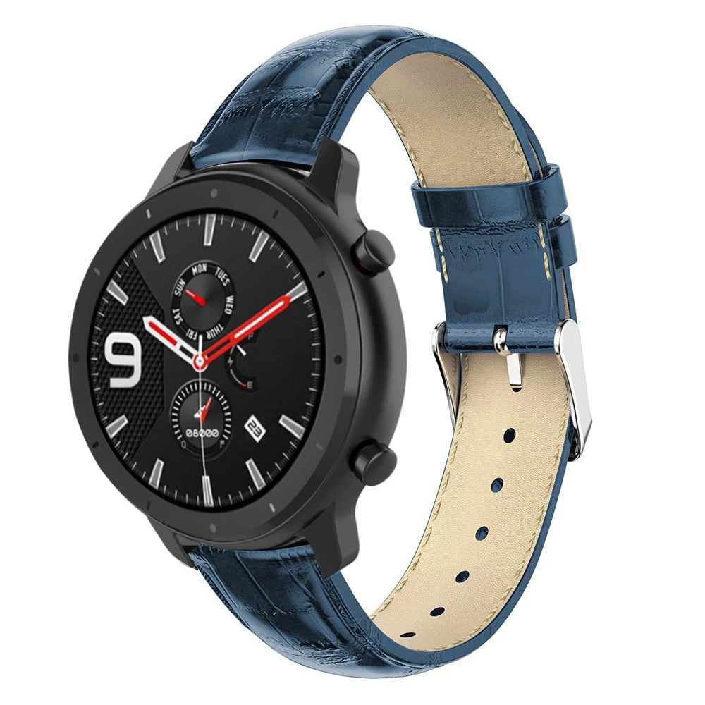 Ремешок из натуральной кожи крокодила для Xiaomi Huami Amazfit GTR 42 мм 47 мм GTS Amazfit BIP Молодежный ремешок для наручных часов браслет ремень
