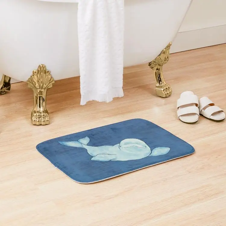 

Beluga Wave Bath Mat Home Modern Kitchen Carpet Floor Rug Living Room Cartoon.Doormat Wash Decoration Anti-Slip Bathroom Pad