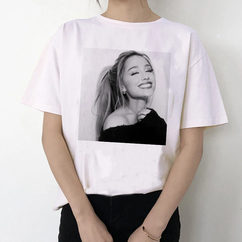 Женская футболка с короткими рукавами 7 колец Harajuku Thank U Next 90s хип-хоп Ullzang | одежда