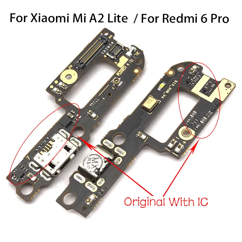 5 шт./лот плата зарядного устройства PCB Flex для Xiaomi Redmi 6 Pro / Mi A2 lite USB порт разъем док