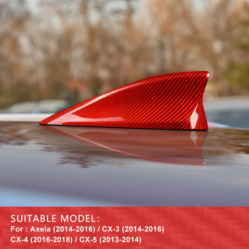 

Car Roof Shark Fin Decorative Aerial Antenna Cover Sticker For Mazda Axela CX-3 4 5 Real Carbon Fiber Car Sticker Accessories