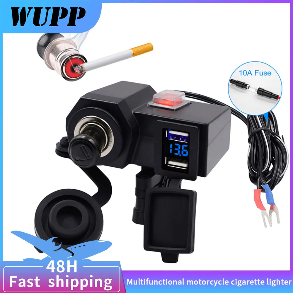 

WUPP 4.2A Dual USB Charger Multi-Function Cigarette Lighter With Voltmeter Suitable For 12/24V Motorcycle ATV Off-road Vehicle