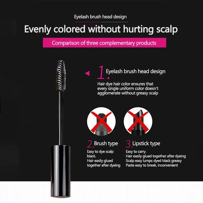 

Temporary Hair Dye Cream Black Brown Fast One-off Hair Color Pen Cover White Hair DIY Styling Makeup Stick Hair Color Wax TSLM2