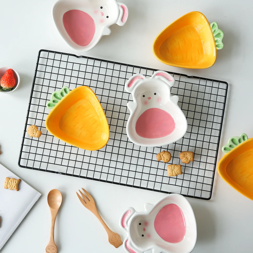 Супермилый кролик с редисом Керамическая Детская дополнительная еда маленького