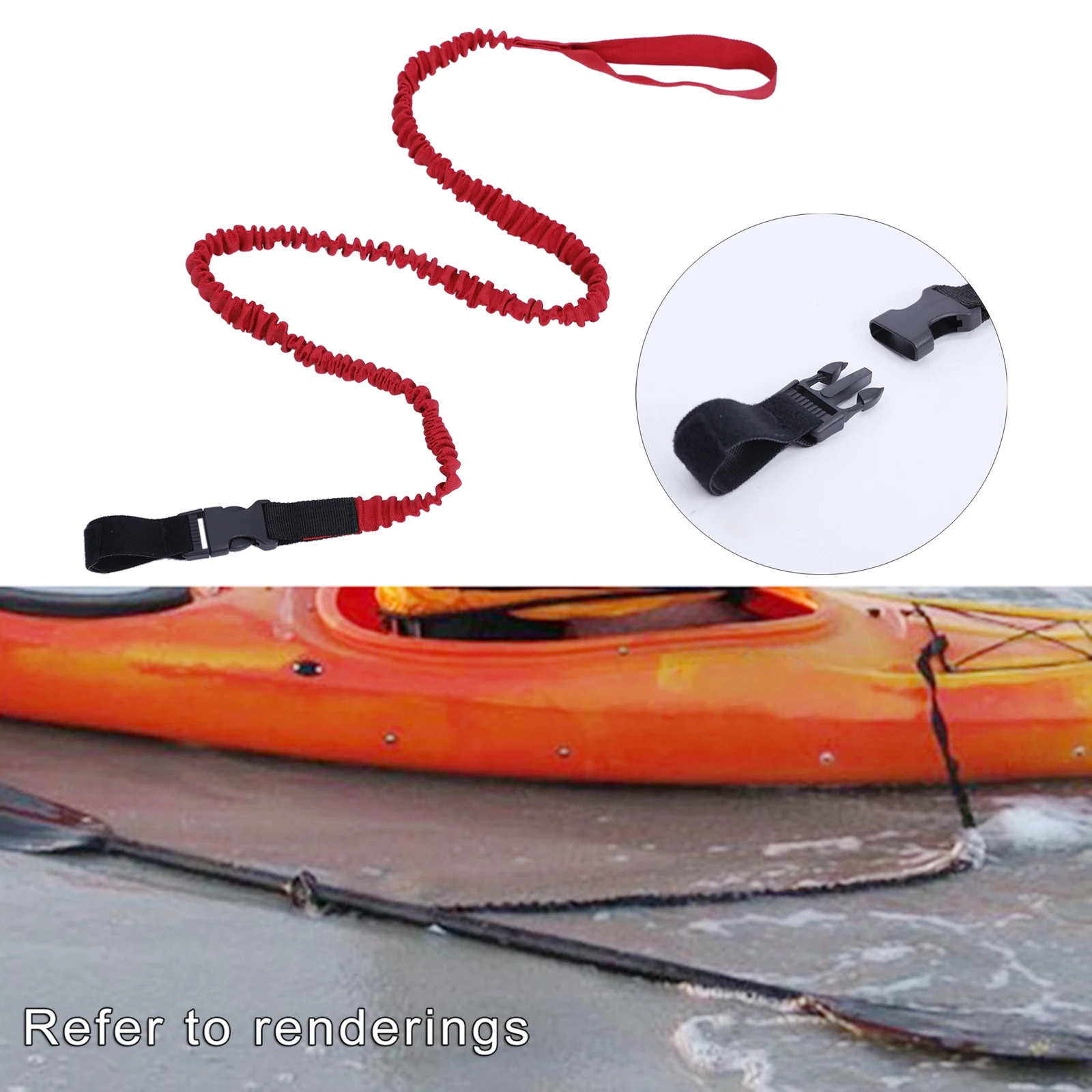 

Kayak Paddle Leash Portable Elastic Coiled Bungee Keeper Tether Fishing Pole Rod Safety Holder Inflatable Boating Secure