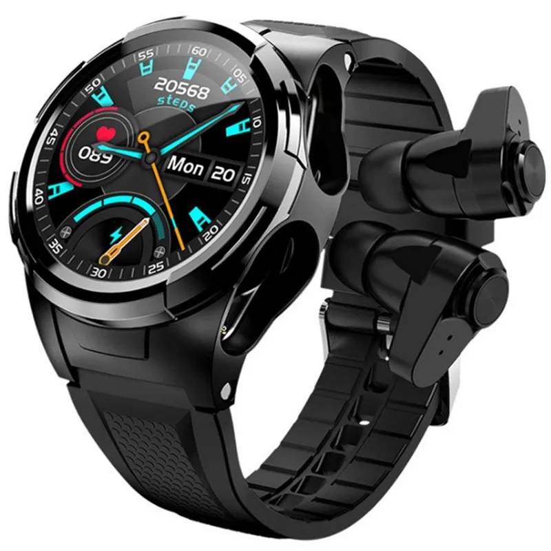 

Smart watch binaural bluetooth headset heart rate blood pressure sports pedometer smartwatch music call bracelet app wristband