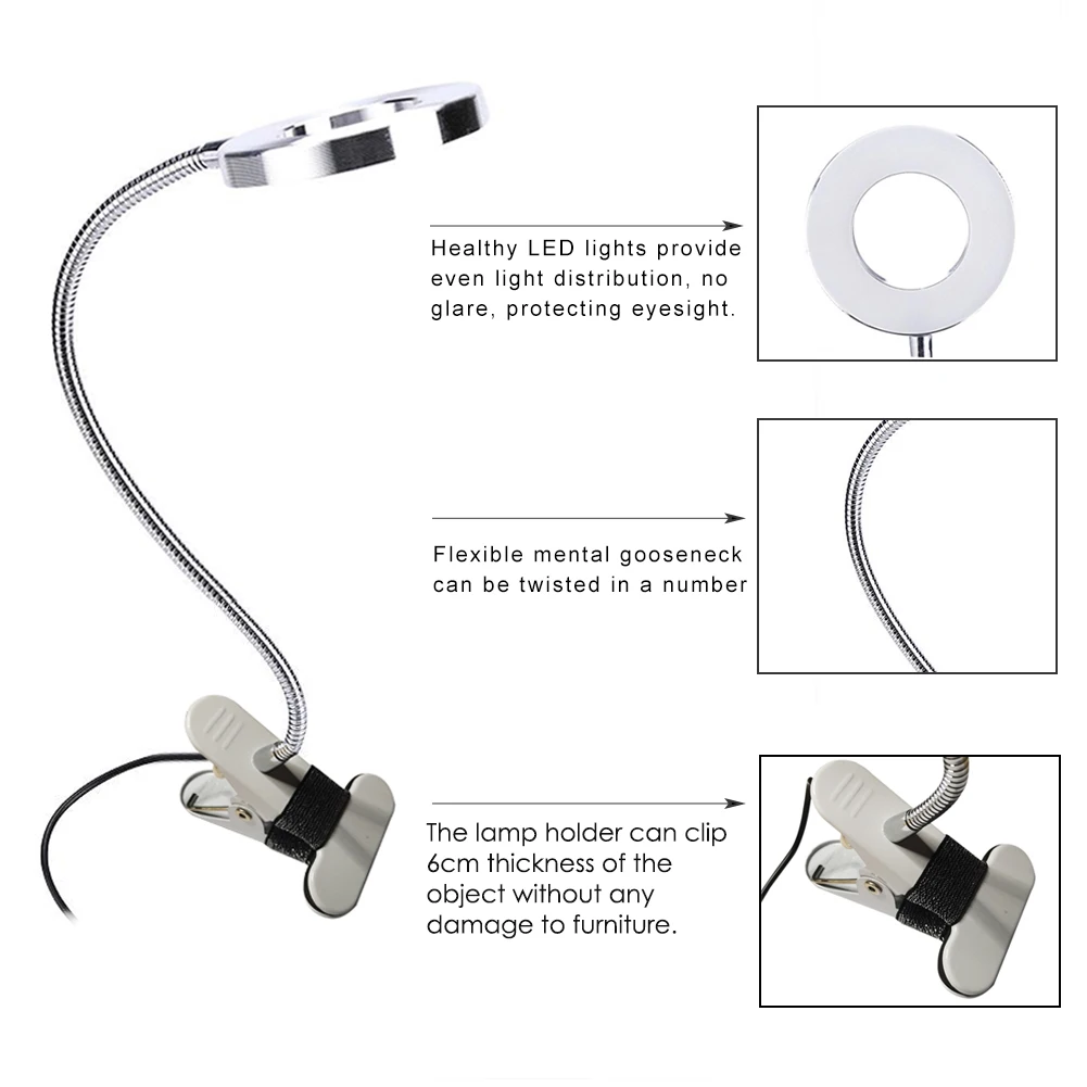 Профессиональная салонная USB лампа для макияжа бровей губ маникюра ногтевого