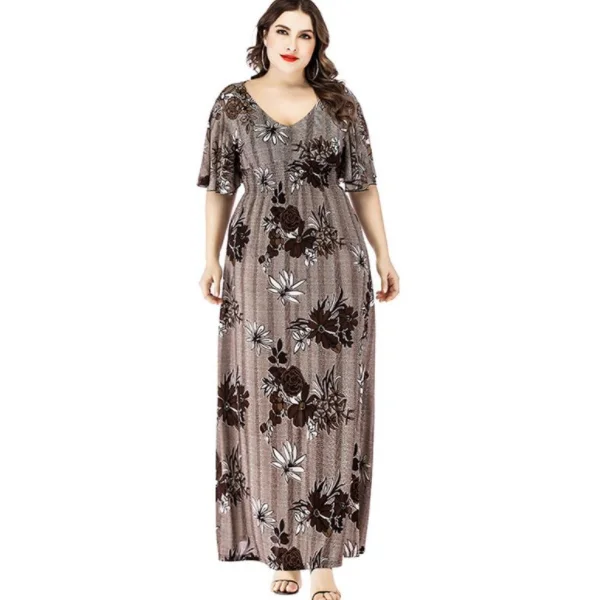 Летнее платье размера плюс 2020 женское винтажное с v образным вырезом и коротким
