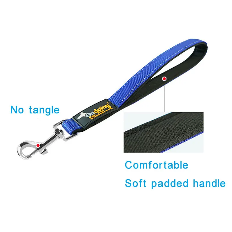 Короткий поводок для собак шириной 1 дюйм с нейлоновой подкладкой 12 дюймовый 24