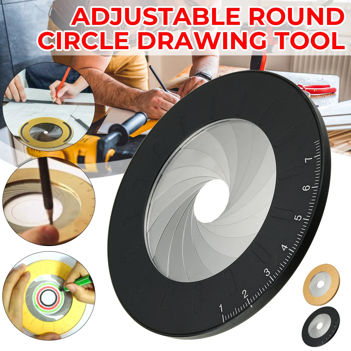 

Round Stainless Steel Compas Circle Drawing Tool School Ruler Set Geometry Compass Professional Drawing Compas Adjustable Size