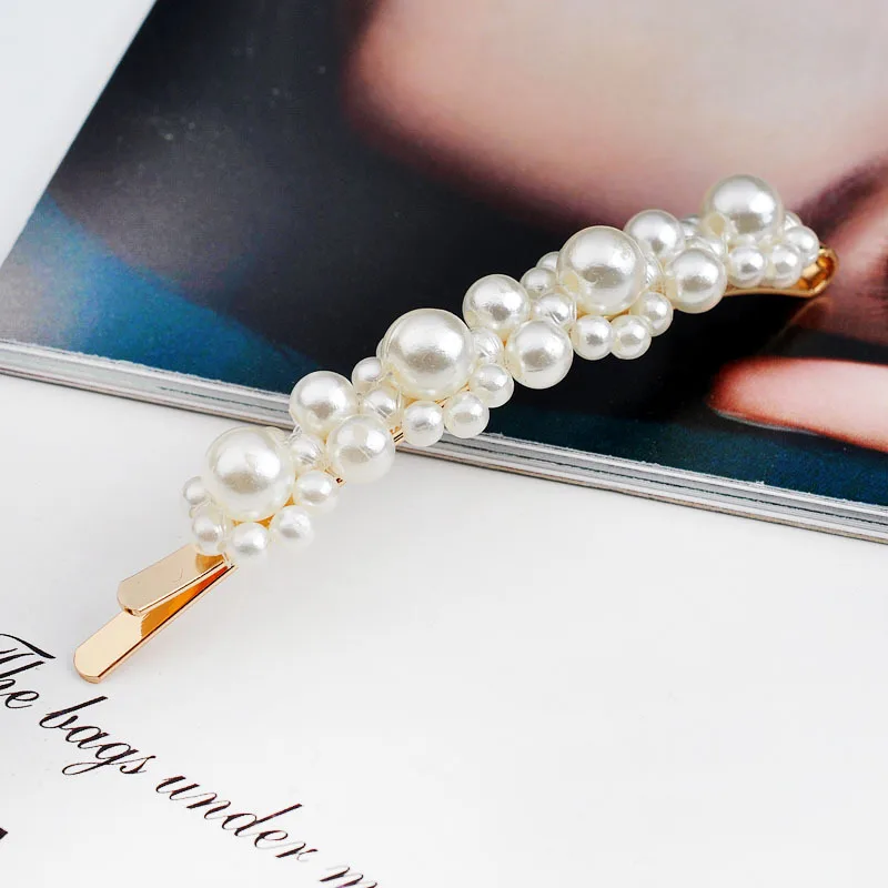 

Cute Woman Design Pearls Hairpins Creative Girl Hair Clips Baby Barrettes Lady Party Hair Jewelry Accessories Gift