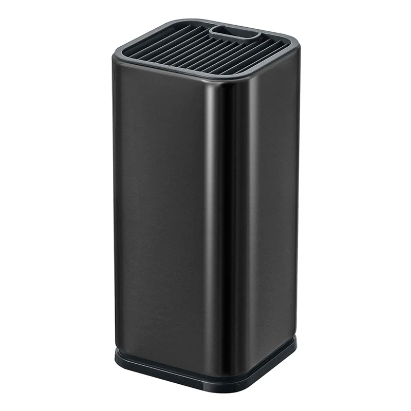 

Knife Block,Stainless Steel Universal Knife Holder Without Knives, Rectangular Design Space-Saver Knife Storage Stand