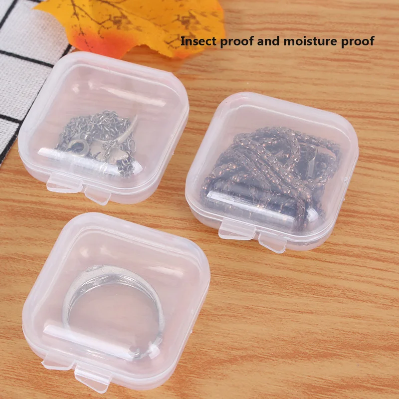 

10pcs Transparent Plastic Small Box, Jewelry Box, Earplug Box, Jewelry Mini Storage Box, Medicine Box Makeup Organizer