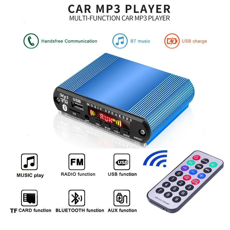 Автомагнитола 1 DIN 5 12 В Bluetooth FM USB TF 3 мм|Автомобильные радиоприемники| |