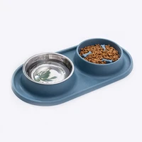 stainless steel dog puppy bowl slow feeder pet food water bowl for dogs no spill slow eating dog puzzle dishes with silicone mat