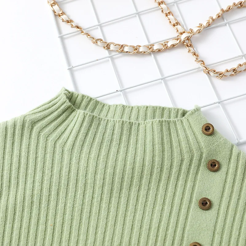 Женский свитер на пуговицах GOPLUS розовый трикотажный пуловер с длинным рукавом в