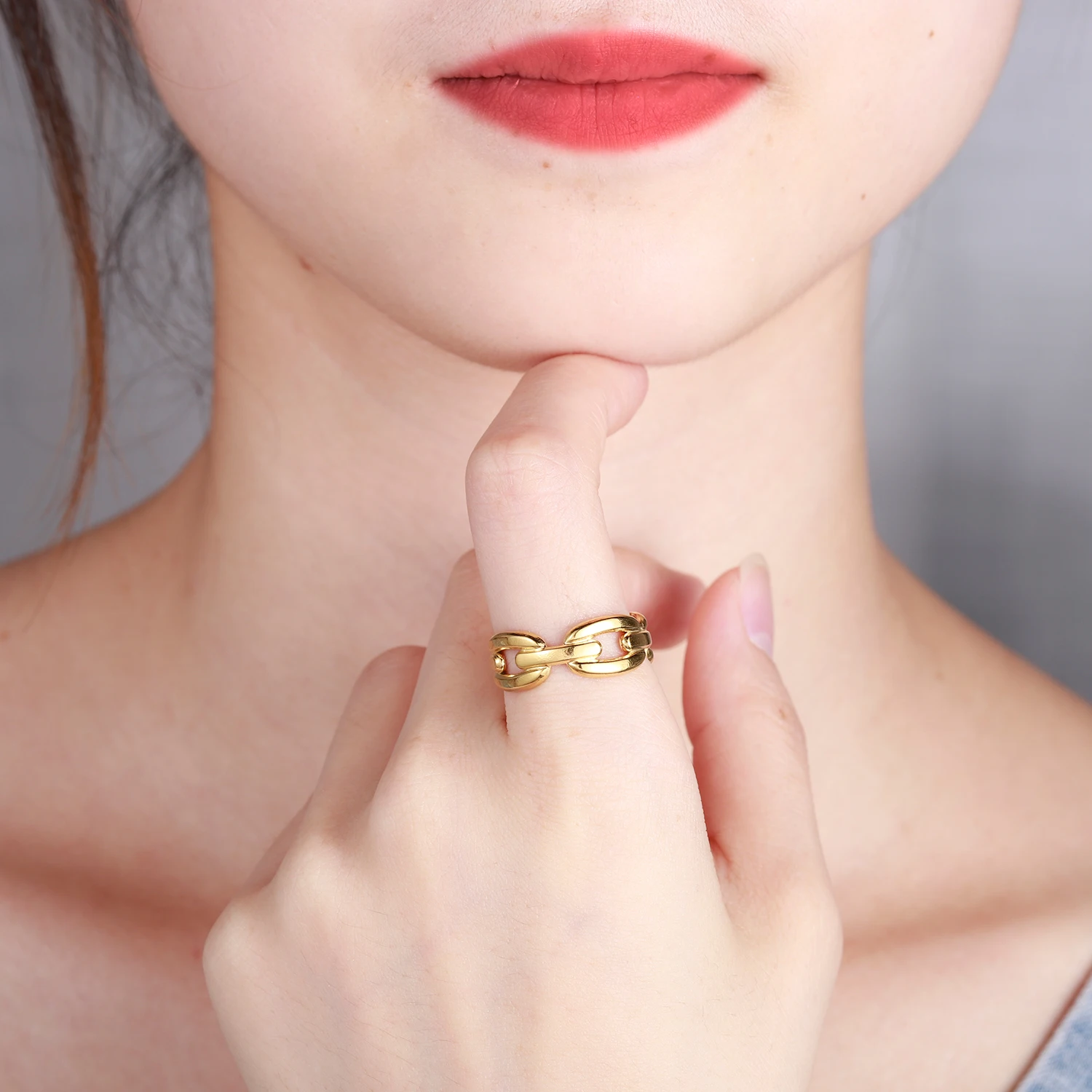 Кольцо из нержавеющей стали с зажимом для бумаги Золотое штабелируемое кольцо