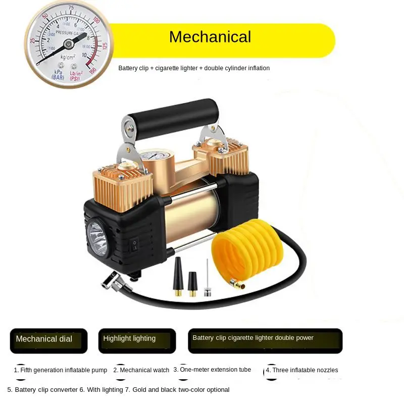 12 В портативный сверхмощный двухцилиндровый автомобильный воздушный компрессор