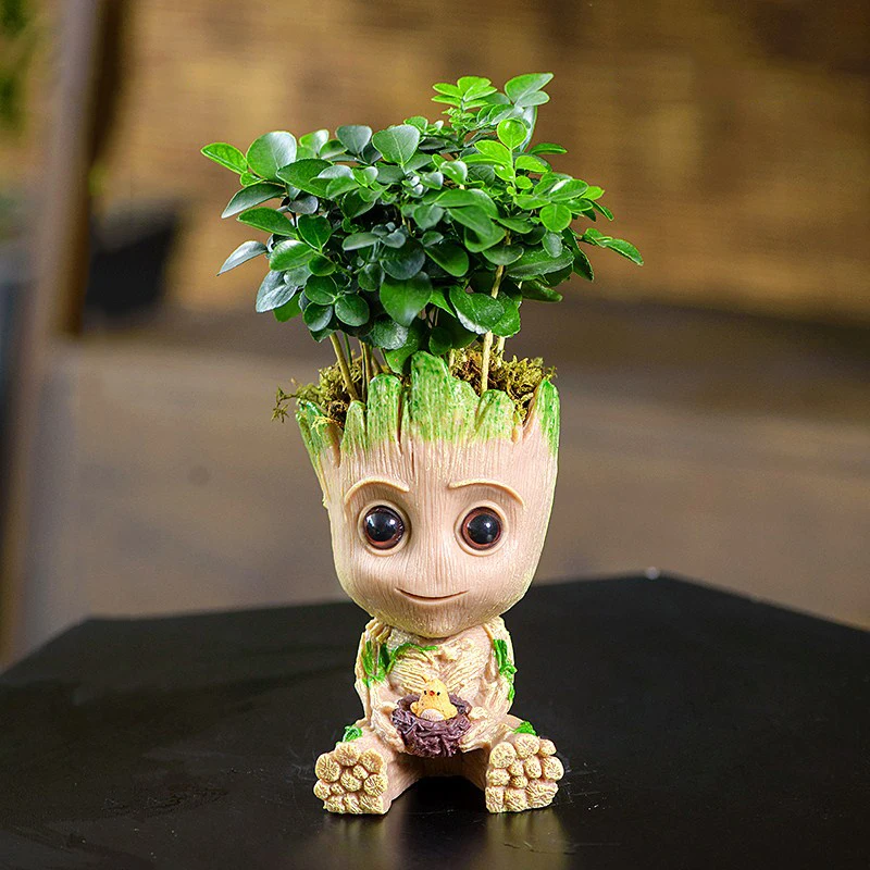 Оптовая продажа цветочные горшки милые аниме малыш дерево Грут держатель для