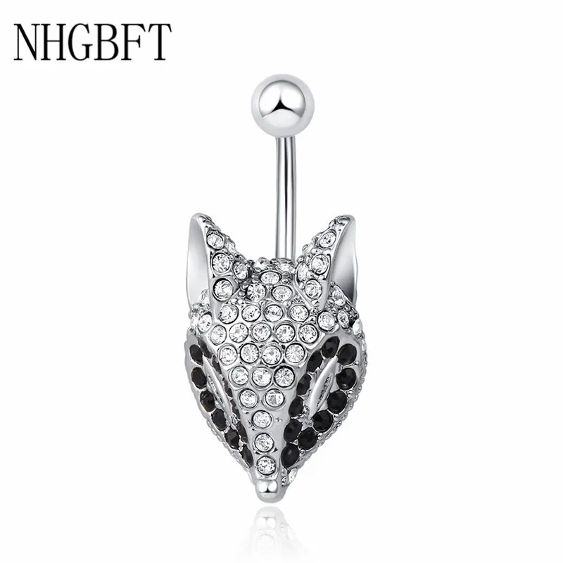 

NHGBFT Fashion Cute fox belly button rings Women Sexy body piercing jewelry helix piercing Wholesale