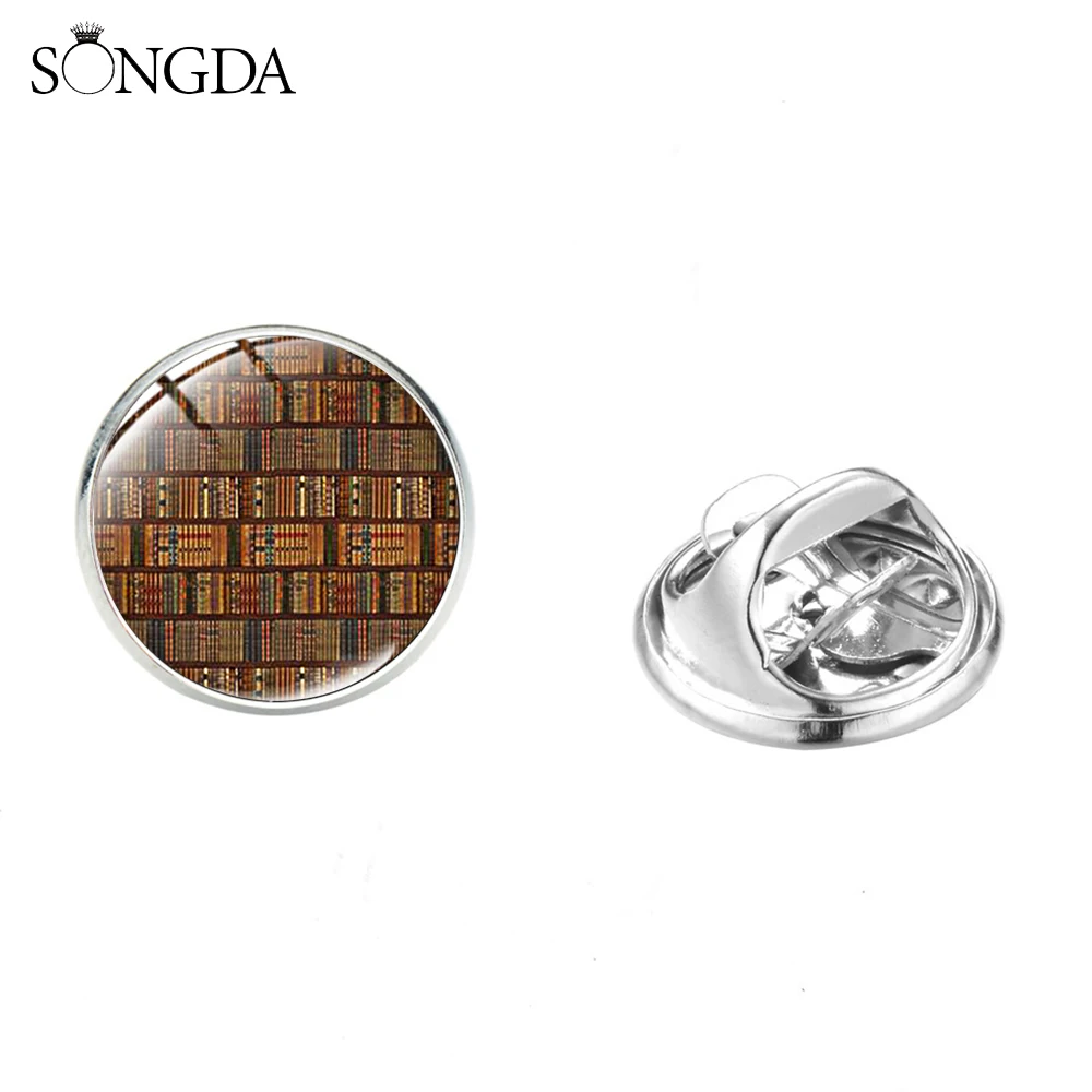 Classic Old Books Series Bookworm Badges Library 3D Print Glass Round Brooch Pins Learning Gift for Teacher Student | Украшения и