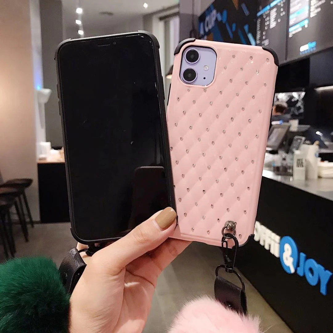 Роскошный чехол для IPhone XS x XR 11 Pro Max byhone 7 8 plus 6 s Correa de doll drill cloth cover |