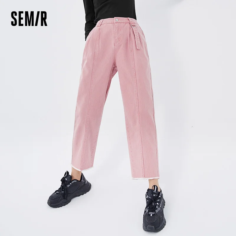 

Брюки SEMIR Женские повседневные с завышенной талией, приталенные штаны для папы, стильные хлопковые трендовые зауженные, весна 2021