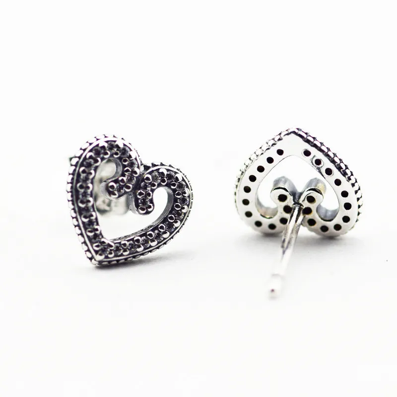 Женские серьги-гвоздики в форме сердца с кристаллами подарок для девушек модные