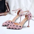 Туфли женские на высоком каблуке, милые офисные туфли-лодочки, заостренный носок, в горошек, высокий каблук, черные, бежевые, на лето