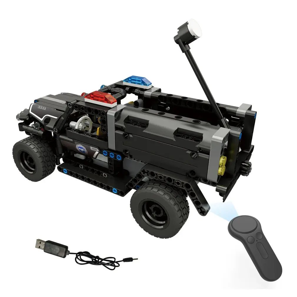 392 шт. M1 4CH пульт дистанционного управления DIY RC строительные блоки Rover Robot игрушки блоки конструктора с 360 вращением на месте для подарка детям - Цвет: 431pcs Water jet