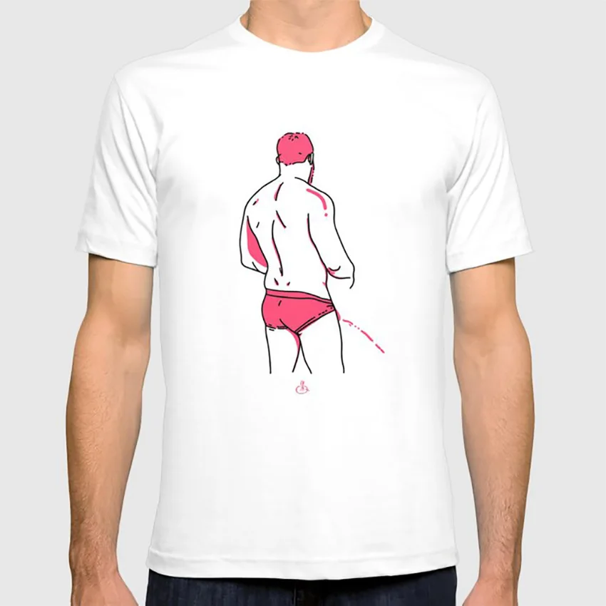 VENGO: Dilf мочалка футболка queer art гей искусство мочиться папа бод Пастельная плоская