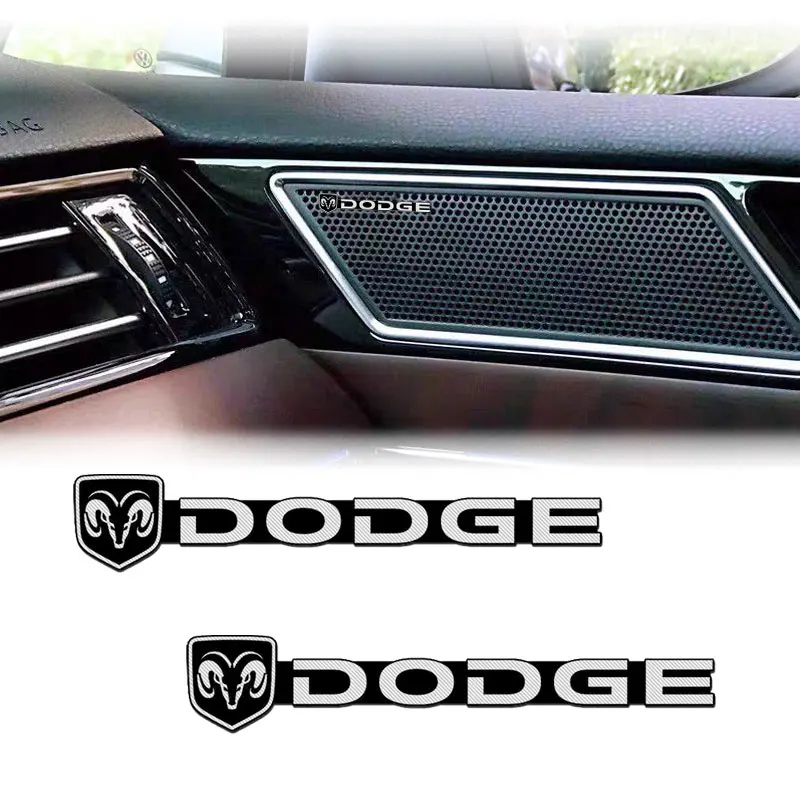 

2Pcs Car Audio Sticker Accessories Interior Decoration For Dodge Challenger RAM 1500 Charger Avenger Caliber Nitro Car Styling