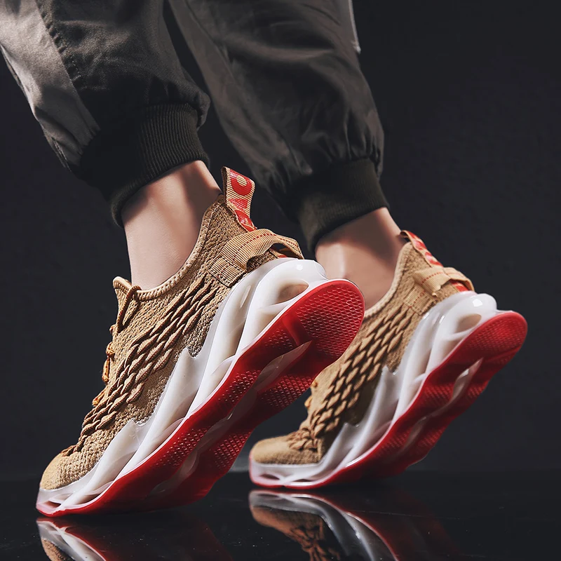 

New Trend Blade Running Mens Shoes Antiskid Damping Cool Outsole Walking Trekking Leisure Sport Shoes Breathable Men Sneakers