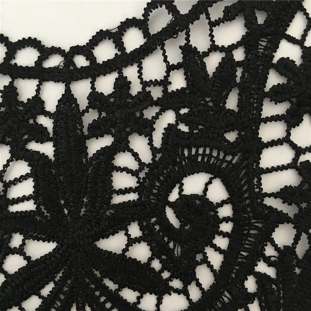 Модный стиль черный кружевной воротник декольте Венецианская аппликация