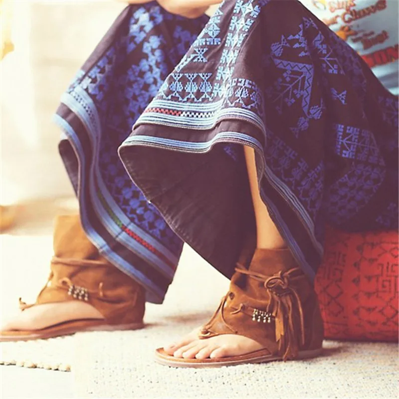 

2021 New Suede Women Sandals Female Flip Flops Tassels Flat Sandal Casual Beach Shoes Woman Genuine Leather Sandalias Mujer