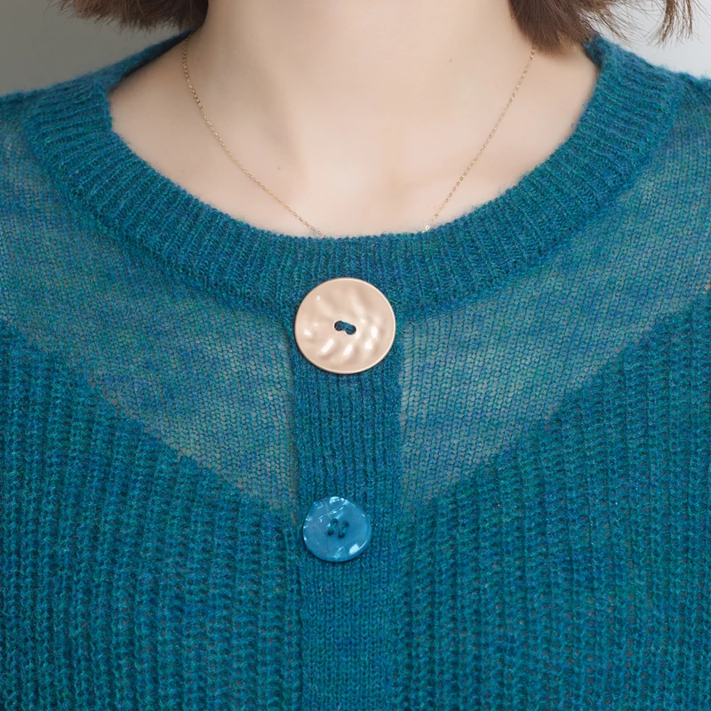 ASLTW Women's Sweater New Spring O Neck Pull Jumper Lantern Long Sleeve Sweaters Fashion Solid Single-breasted Women | Женская