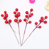 new red fruit cuttings christmas tree decoration simulation red berry bunch party events props fashion home xmas decoration