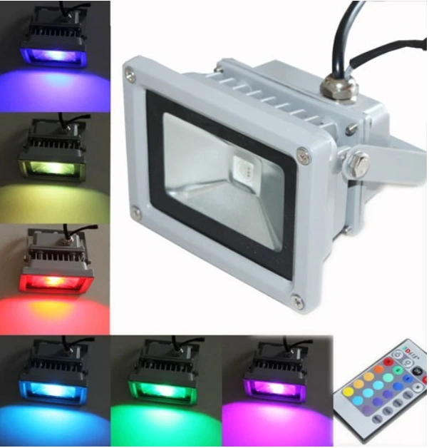 RGB 10 Вт 20 30 светодиодный прожектор освещение для улицы отражатель